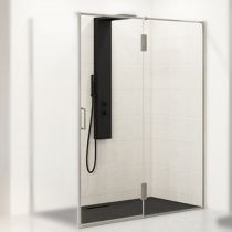 Porte pivotante Ekinox P+F 140cm profilé Inox brossé / charnières à droite / pour paroi retour -  KINEDO Réf. PA4245ITNED