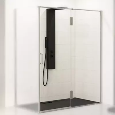 Porte pivotante Ekinox P+F 160cm profil� Inox bross� / charni�res � droite / pour paroi retour - KINEDO R�f. PA4246ITNED