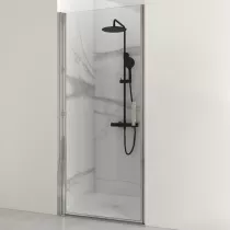 Porte pivotante Helios 100cm verre transparent profilé Chromé - OZE Réf. HELP100C