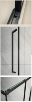 Porte pivotante Hydra 120cm verre transparent profilé Noir mat - O\'DESIGN Réf. HYDP120NM