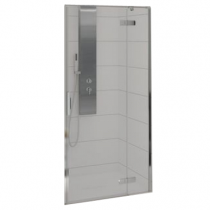 Porte pivotante Kinestyle P 100cm charnières à droite verre transparent profilés chromé - KINEDO Réf. PA1783CTNED