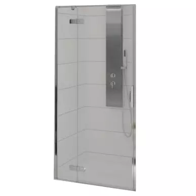 Porte pivotante Kinestyle P 70cm charni�res � gauche verre transparent profil�s chrom� - KINEDO R�f. PA1780CTNEG