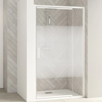 Porte pivotante Smart Design Extensible avec seuil 107/120cm profilé Blanc verre Cosmos - KINEDO Réf. PA9204BCOE