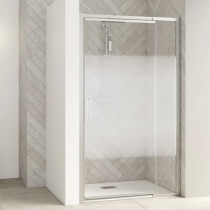 Porte pivotante Smart Design Extensible avec seuil 107/120cm profilé Chromé verre Cosmos - KINEDO Réf. PA9204CCOE