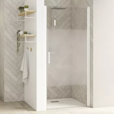 Porte pivotante Smart Design P 100cm verre Cosmos profil�s Blanc  - KINEDO R�f. PA9046BCOE
