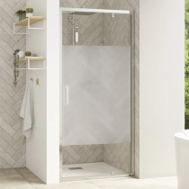 Porte pivotante Smart Design P 100cm verre Cosmos profilés Chromé - KINEDO Réf. PA90206CCOE