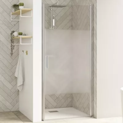 Porte pivotante Smart Design P 100cm verre Cosmos profil�s Chrom� - KINEDO R�f. PA9046CCOE