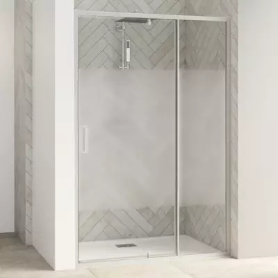 Porte pivotante Smart Design P 140cm verre Cosmos profil�s Chrom� - KINEDO R�f. PA90213CCOE