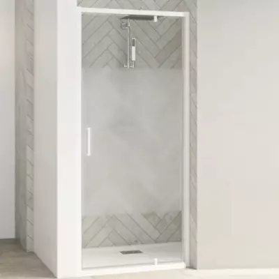 Porte pivotante Smart Design P 70cm verre Cosmos profil�s Blanc - KINEDO R�f. PA90200BCOE