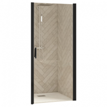 Porte pivotante Smart Design P 70cm verre transparent profilés Noir - KINEDO Réf. PA9040NTNE