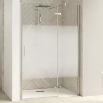 Porte pivotante Smart Design P sans seuil Charnières droite 170cm profilé Chromé verre cosmos - KINEDO Réf. PA1419CCOED