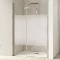 Porte pivotante Smart Design P sans seuil Charnières gauche 100cm profilé Chromé verre cosmos - KINEDO Réf. PA1412CCOEG