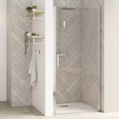 Porte pivotante Smart Design P XXL 125cm verre transparent profil�s Chrom�  - KINEDO R�f. PA9059CTNE