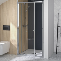 Porte pivotante Supra P 100cm profilé Chromé verre Transparent - KINEDO Réf. PA1523CTN