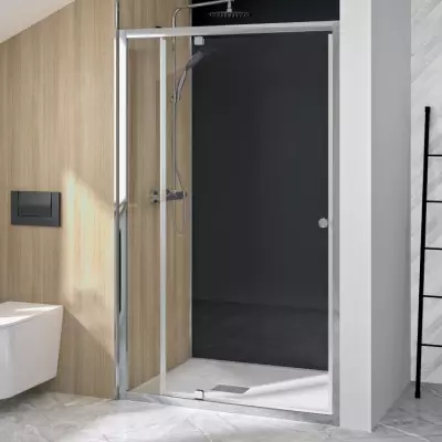 Porte pivotante Supra P 120cm profil� Chrom� verre Transparent - KINEDO R�f. PA1524CTN