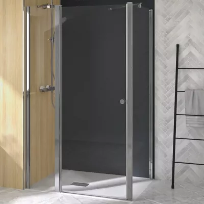 Porte pivotante Supra P+F pour angle 120cm profil� Chrom� verre transparent - KINEDO R�f. PA2213CTN