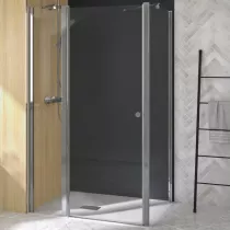 Porte pivotante Supra P+F pour angle 120cm profilé Chromé verre transparent - KINEDO Réf. PA2213CTN