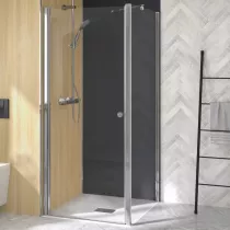 Porte pivotante Supra P+F pour angle 90cm profilé Chromé verre transparent - KINEDO Réf. PA2211CTN