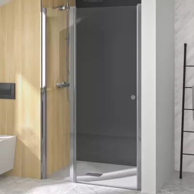Porte pivotante Supra P sans seuil 120cm profil� Chrom� verre transparent - KINEDO R�f. PA2203CTN