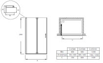 Porte pliante Contra 80x200 Verre transparent profilé Chrome - JACOB DELAFON Réf. E22S80-GA