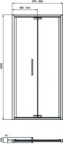 Porte pliante I.Life 100cm verre transparent profilé Argent brillant - Ideal Standard Réf. T4853EO