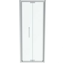 Porte pliante I.Life 80cm verre transparent profilé Argent brillant - Ideal Standard Réf. T4850EO