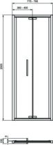 Porte pliante I.Life 80cm verre transparent profilé Argent brillant - Ideal Standard Réf. T4850EO