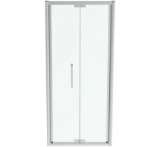 Porte pliante I.Life 90cm verre transparent profilé Argent brillant - Ideal Standard Réf. T4851EO