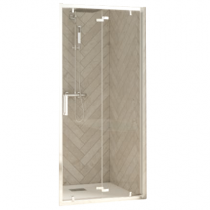 Porte pliante Smart Design S 100cm verre transparent profilés Blanc  - KINEDO Réf. PA90236BTNE