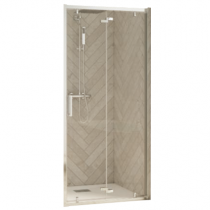 Porte pliante Smart Design S 100cm verre transparent profilés Chromé - KINEDO Réf. PA90236CTNE