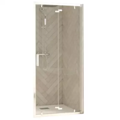 Porte pliante Smart Design S 90cm verre transparent profil�s Blanc - KINEDO R�f. PA90234BTNE