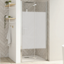 Porte pliante Smart Design sans seuil 100cm verre Cosmos profilé Chromé - KINEDO Réf. PA9096CCOE