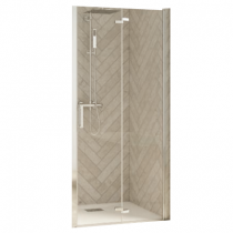 Porte pliante Smart Design sans seuil 100cm verre transparent profilé Chromé - KINEDO Réf. PA9096CTNE