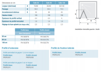 Porte pliante Supra 100cm profilé Blanc verre Transparent - KINEDO Réf. PA1562BTN