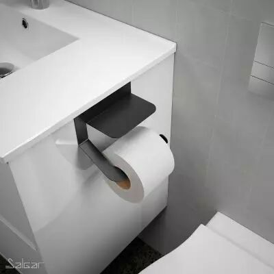 Porte-rouleau avec couvercle MINIMAL Noir - SALGAR R�f. 86183