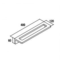 Porte-serviette SHIRO Solid Surface 40cm Blanc - SALGAR Réf. 26126