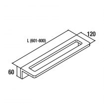 Porte-serviette SHIRO Solidsurface SUR-MESURE (601-800mm) Blanc - SALGAR Réf. 26128