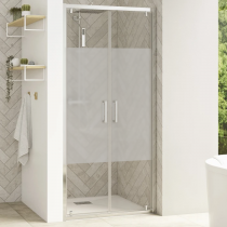 Portes battantes Smart Design 2P 100cm verre Cosmos profilés Chromé - KINEDO Réf. PA90226CCOE