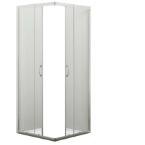 Portes coulissantes d\'angle Alizé 80-90x79-90cm verre transparent profilé Chromé - OZE Réf. ALIZE90VTC