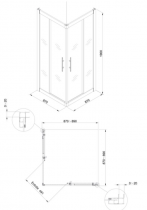 Portes coulissantes d\'angle Verseau 2 90x90cm profilés Blanc vitrage transparent - ALTERNA Réf. 7716460
