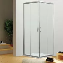Portes coulissantes Espace 90x90cm verre transparent profilé Chromé - OZE Réf. 902VTC