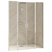 Portes pivotantes + parties fixes Smart Design 2P XXL 180cm verre transparent profilés Chromé - KINEDO Réf. PA9087CTNE