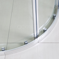 Portes pivotantes 1/4 de rond Bellagio 80x80cm verre transparent profilé Chromé - O\'DESIGN Réf. BEL903VTC