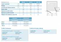 Portes pivotantes Supra 2P 100cm profilé Blanc verre Transparent - KINEDO Réf. PA1532BTN