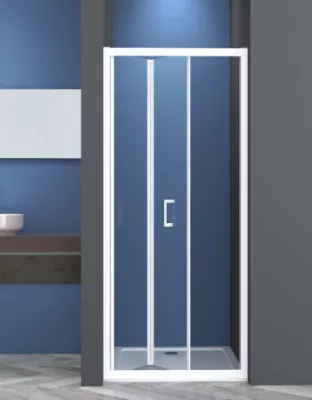 P.PLIANTE FORDHAM+ 90x195 VERRE 6mm TRANSP TRAITE BLANC BRILLANT - Atelier du Bain R�f. FORUPPPL9SCTL