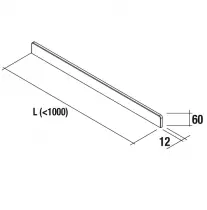 Profile de finition murale <100cm Solid surface Ardoise mat - SALGAR Réf. 91264