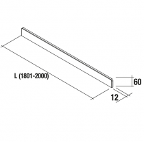 Profile de finition murale 180.1-200cm Solid surface Ardoise mat - SALGAR Réf. 91267