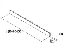 Profile de finition murale 200.1-240cm Solid surface Ardoise mat - SALGAR Réf. 91268