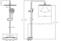 PROMO : Colonne de douche thermostatique M&eacute;tro ronde Noir mat - JACOB DELAFON R&eacute;f. E26588-BL