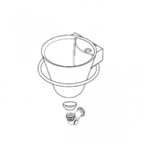 PROMO : Lave-mains Decotec Cône NOIR Ø29,7cm (sans mitigeur) avec porte-serviettes, bonde et siphon chromé